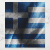 Étiquette Pour Bouteilles De Vin Drapeau de soie de Grèce (Étiquettes simples)