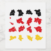 Étiquette Pour Bouteilles De Vin Drapeau des États allemands (Étiquettes simples)