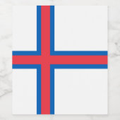 Étiquette Pour Bouteilles De Vin Drapeau des îles Féroé (Étiquettes simples)