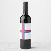 Étiquette Pour Bouteilles De Vin Drapeau des îles Féroé (Devant)