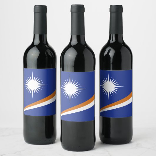 Étiquette Pour Bouteilles De Vin Drapeau des Îles Marshall (Bouteilles)