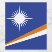 Étiquette Pour Bouteilles De Vin Drapeau des Îles Marshall (Étiquettes simples)