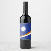Étiquette Pour Bouteilles De Vin Drapeau des Îles Marshall (Devant)