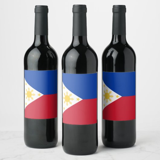 Étiquette Pour Bouteilles De Vin drapeau des Philippines (Bouteilles)