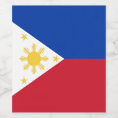 Étiquette Pour Bouteilles De Vin drapeau des Philippines (Étiquettes simples)