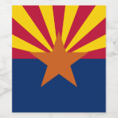 Étiquette Pour Bouteilles De Vin Drapeau d'État de l'Arizona (Étiquettes simples)