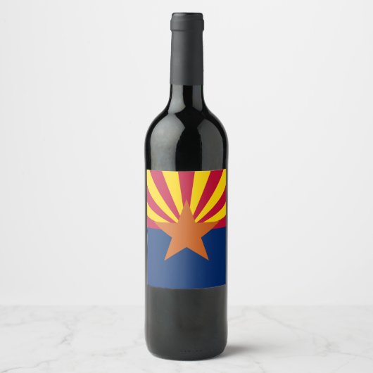 Étiquette Pour Bouteilles De Vin Drapeau d'État de l'Arizona (Devant)