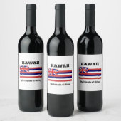 Étiquette Pour Bouteilles De Vin Drapeau d'Hawaii (Bouteilles)