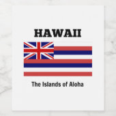 Étiquette Pour Bouteilles De Vin Drapeau d'Hawaii (Étiquettes simples)