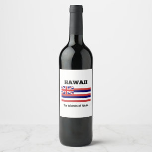 Étiquette Pour Bouteilles De Vin Drapeau d'Hawaii