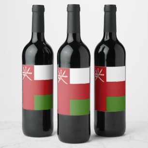 Étiquette Pour Bouteilles De Vin Drapeau d'Oman