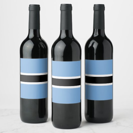 Étiquette Pour Bouteilles De Vin Drapeau du Botswana (Bouteilles)