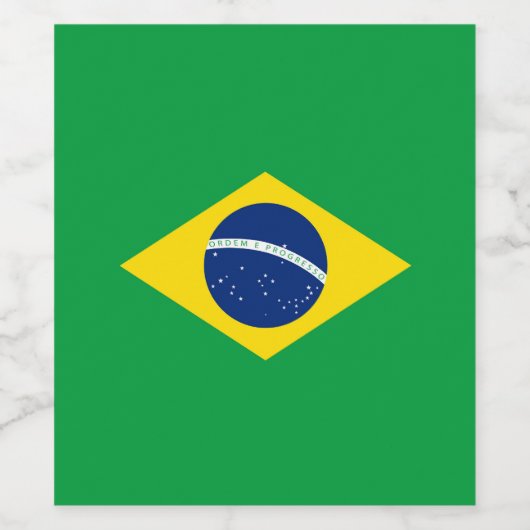 Étiquette Pour Bouteilles De Vin Drapeau du Brésil (Étiquettes simples)