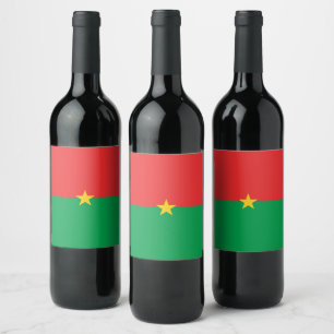 Étiquette Pour Bouteilles De Vin drapeau du Burkina Faso