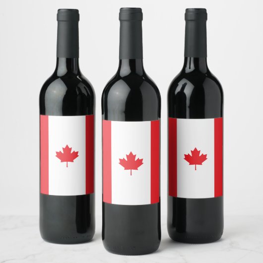 Étiquette Pour Bouteilles De Vin Drapeau du Canada (Bouteilles)