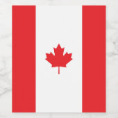 Étiquette Pour Bouteilles De Vin Drapeau du Canada (Étiquettes simples)