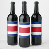 Étiquette Pour Bouteilles De Vin Drapeau du Costa Rica (Bouteilles)