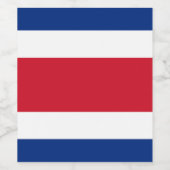 Étiquette Pour Bouteilles De Vin Drapeau du Costa Rica (Étiquettes simples)