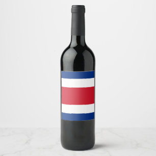 Étiquette Pour Bouteilles De Vin Drapeau du Costa Rica