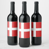 Étiquette Pour Bouteilles De Vin Drapeau du Danemark (Bouteilles)