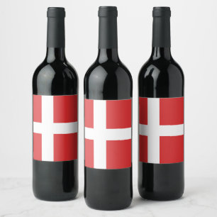 Étiquette Pour Bouteilles De Vin Drapeau du Danemark