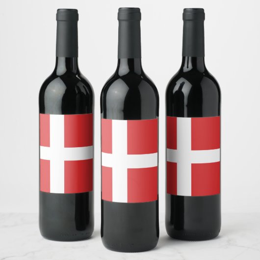 Étiquette Pour Bouteilles De Vin Drapeau du Danemark (Bouteilles)
