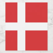 Étiquette Pour Bouteilles De Vin Drapeau du Danemark (Étiquettes simples)