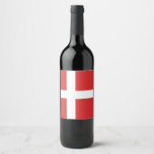 Étiquette Pour Bouteilles De Vin Drapeau du Danemark (Devant)