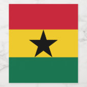 Étiquette Pour Bouteilles De Vin Drapeau du Ghana (Étiquettes simples)