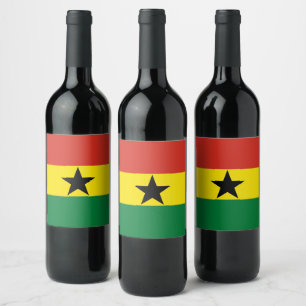 Étiquette Pour Bouteilles De Vin Drapeau du Ghana