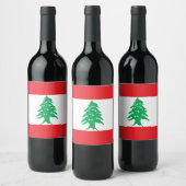 Étiquette Pour Bouteilles De Vin Drapeau du Liban (Bouteilles)