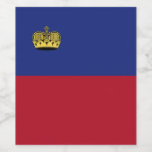 Étiquette Pour Bouteilles De Vin Drapeau du Liechtenstein (Étiquettes simples)