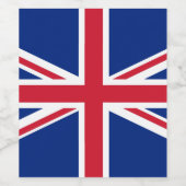 Étiquette Pour Bouteilles De Vin Drapeau du Royaume-Uni (Étiquettes simples)