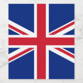 Étiquette Pour Bouteilles De Vin Drapeau du Royaume-Uni (Étiquettes simples)
