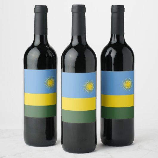 Étiquette Pour Bouteilles De Vin Drapeau du Rwanda (Bouteilles)