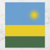 Étiquette Pour Bouteilles De Vin Drapeau du Rwanda (Étiquettes simples)