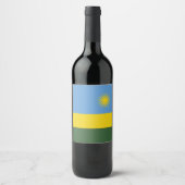 Étiquette Pour Bouteilles De Vin Drapeau du Rwanda (Devant)