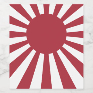 Étiquette Pour Bouteilles De Vin Drapeau du soleil levant impérial du Japon, Edo à