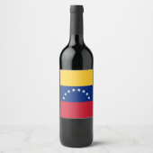 Étiquette Pour Bouteilles De Vin Drapeau du Venezuela (Devant)