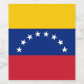 Étiquette Pour Bouteilles De Vin Drapeau du Venezuela (Étiquettes simples)