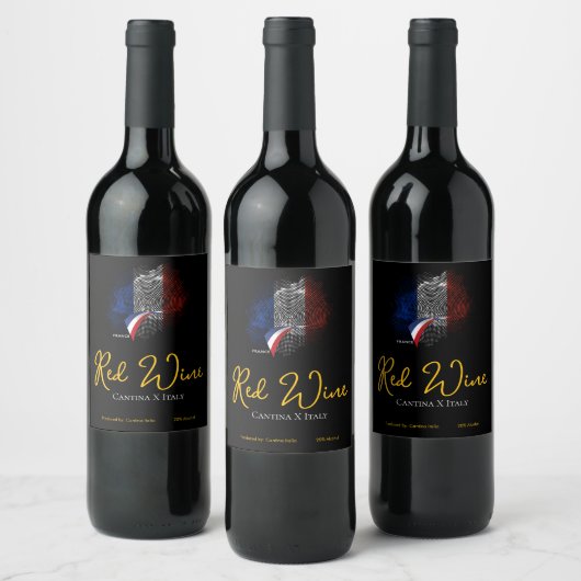 Étiquette Pour Bouteilles De Vin Drapeau français (Bouteilles)