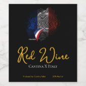 Étiquette Pour Bouteilles De Vin Drapeau français (Étiquettes simples)