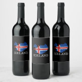 Étiquette Pour Bouteilles De Vin Drapeau Islande (Bouteilles)
