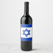 Étiquette Pour Bouteilles De Vin Drapeau Israël (Devant)