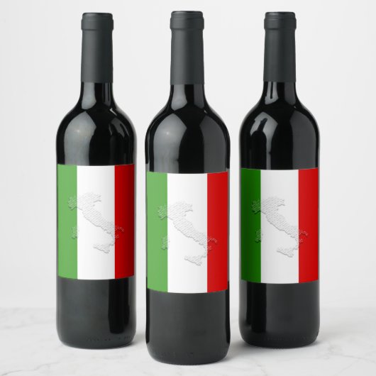 Étiquette Pour Bouteilles De Vin Drapeau italien (Bouteilles)
