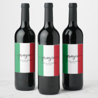 Drapeau italien Élégante calligraphie Grazie