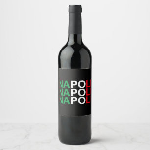 Étiquette Pour Bouteilles De Vin Drapeau italien NAPOLI