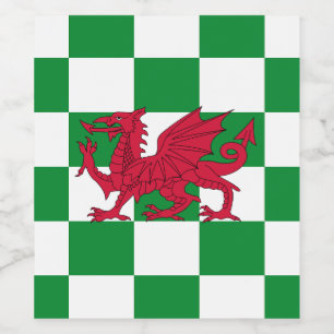 Étiquette Pour Bouteilles De Vin Drapeau mystique rouge du dragon celtique du pays