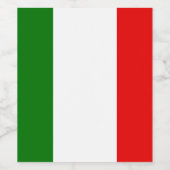 Étiquette Pour Bouteilles De Vin Drapeau national italien (Étiquettes simples)