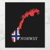 Étiquette Pour Bouteilles De Vin Drapeau Norvège - Norvège (Étiquettes simples)